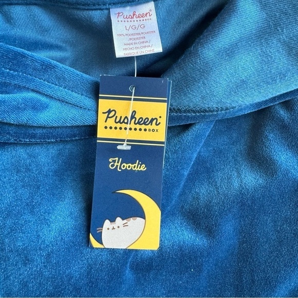 Pusheen Cosmic Blue Velour Cat Hoodie Size Large NWT - Picture 4 of 8